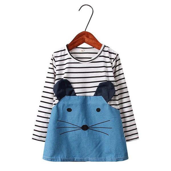 

girl's dresses girl dress 2021 spring cartoon casual full sleeves leopard print kids children girls princess pink yellow blue 2-6 years, Red;yellow