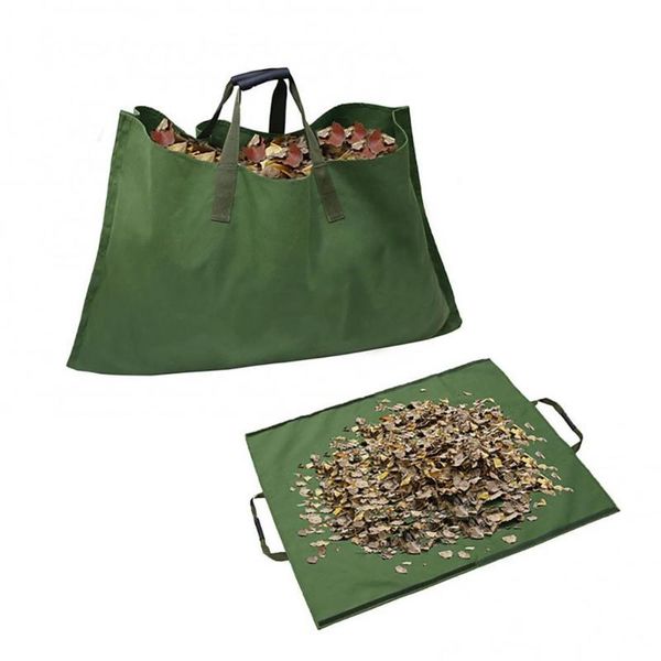 

storage bags 2 in 1 waterproof leaves bag tear-resistant lawn garden garbage pouch