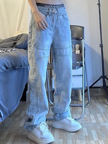 

men's jeans 2021 fashion vintage wash loose straight wide leg pants cowboy mans streetwear korean hip hop trousers s-3xl, Blue