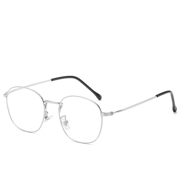 

9801 anti blue glasses round frame flat lens men and women's glasses frame can be equipped with myopia glasses frame, Black