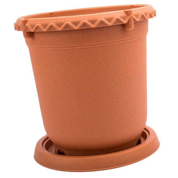 

planters & pots 1 set gardening flower pot thickening chinese rose plant (brown)