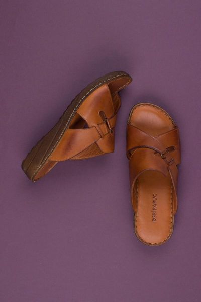 

slippers genuine leather tan women 's dp05-0250, Black