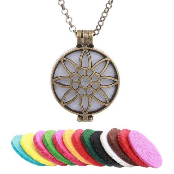 

pendant necklaces 1pc hollow vintage necklace locket essential oils diffuser perfume, Silver