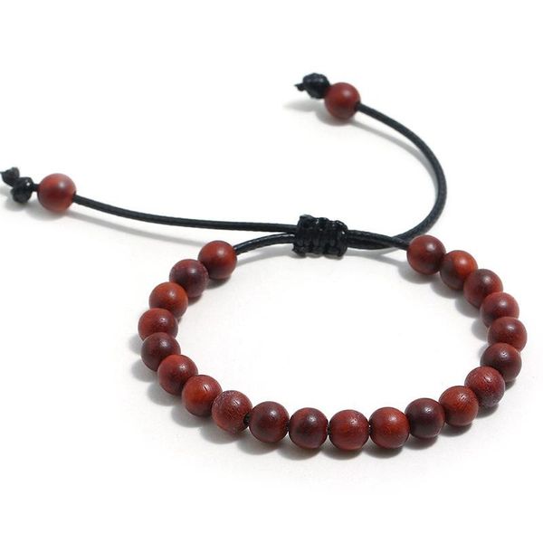 

beaded, strands 10 pcs bracelet buddhist small gift leafy rosewood bead, Black