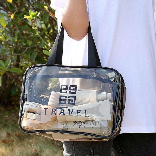 

transparent pvc toilet portable cosmetic beach bag outdoor waterproof bag