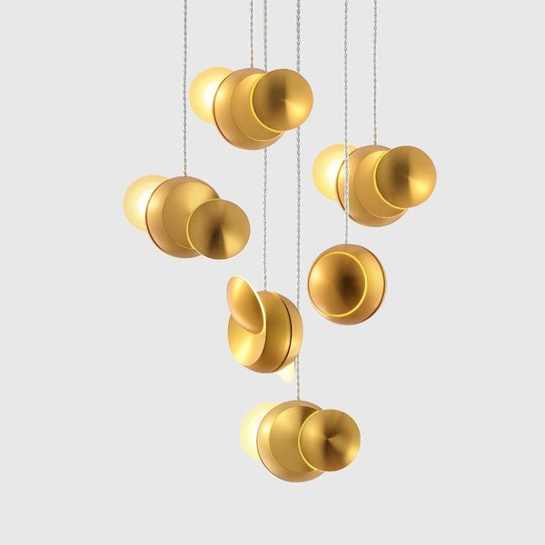 

pendant lamps of postmodern contracted light luxury bedroom lamp combination single head round study window bar droplight