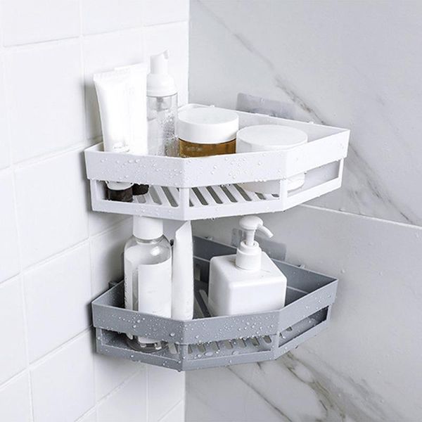 

bathroom storage & organization rack plastic corner shelf organizer no trace sticker wash shower kitchen accessories