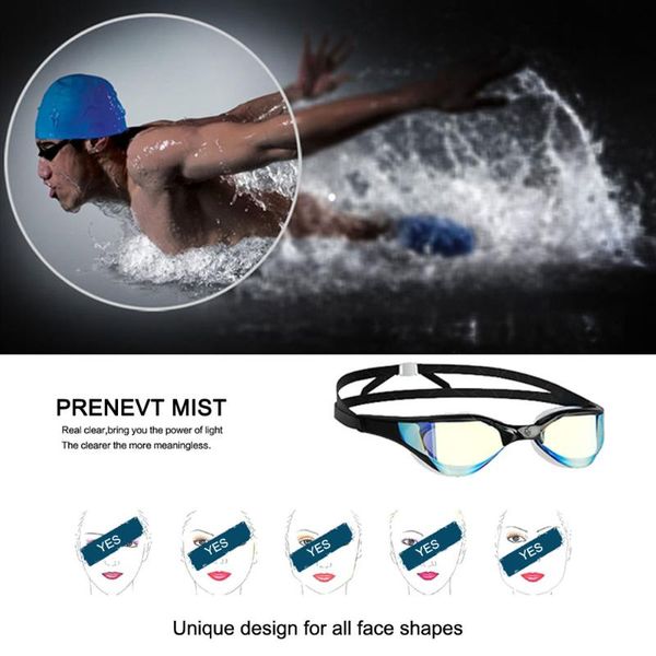 

pair adjustable swimming goggles no leaking anti-fog with uv protection swim glasses for men women diving masks
