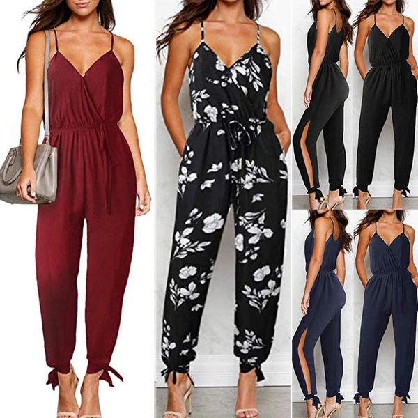 

women's jumpsuits & rompers women lady sleeveless backless v neck jumpsuit fashion for summer beach party bmf88, Black;white