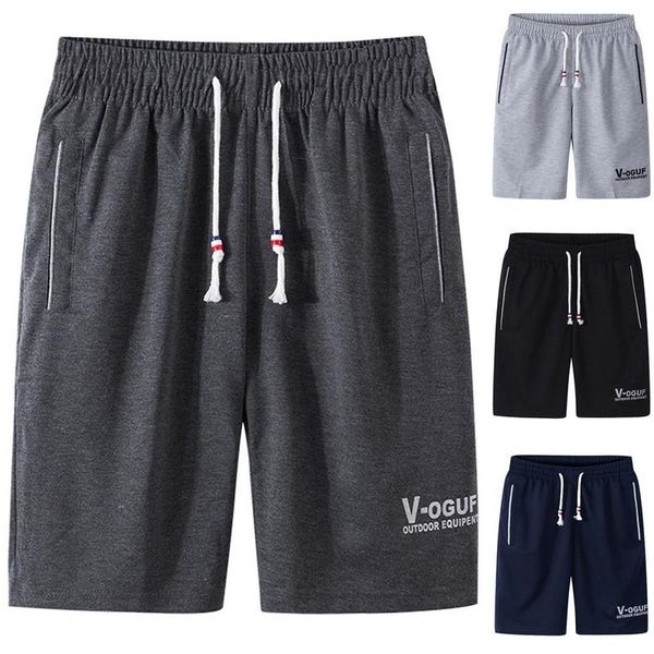 

men's shorts summer men comfortable soft loose slanted pocket waistband letter print bodybuilding elastic waist, White;black