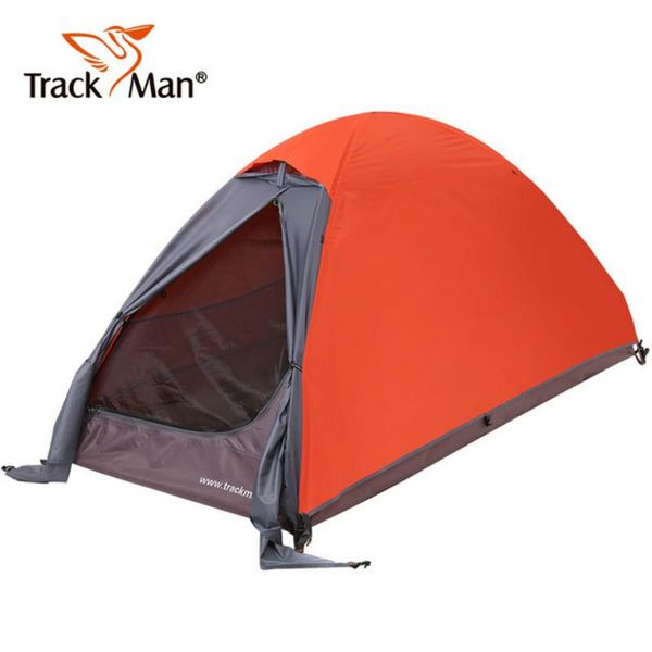 

outdoor single person camping tent double layer aluminum rod portable hiking travel cycling beach fishing rainproof tents and shelters