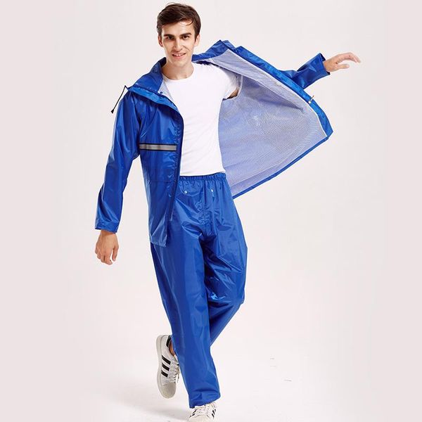 

raincoats thick motorcycle hooded raincoat men and women waterproof suit pants camouflage impermeable mujer rain gear dh50yy