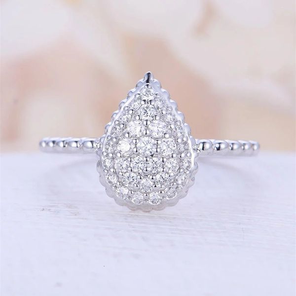 

mens and womens ring accessories trend pear shaped with water drop, Golden;silver