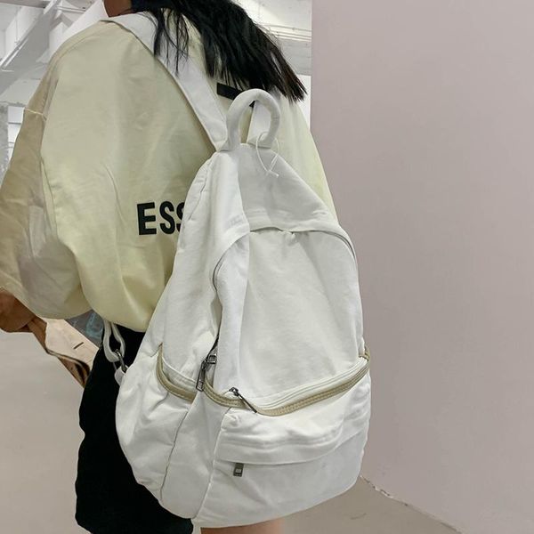 

backpack original uoct.all canvas women's solid color schoolbag female middle school students niche japanese