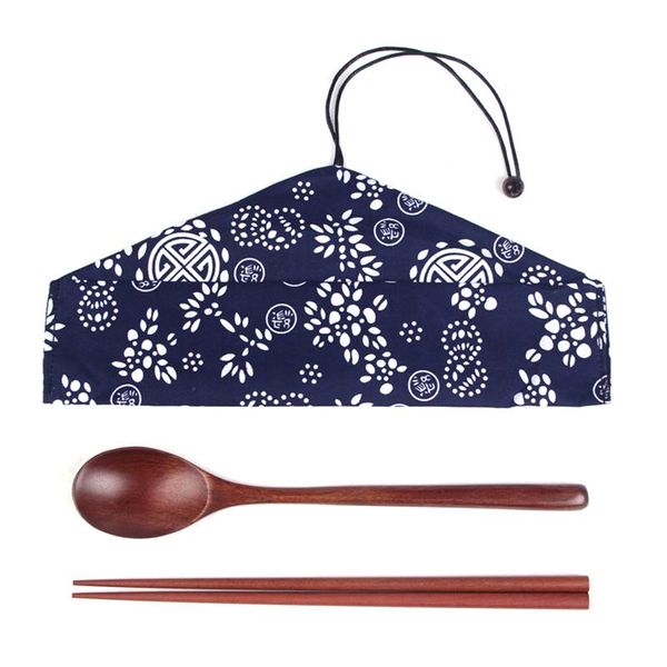 

chopsticks japanese and spoon set, wooden tableware, case, set convenient