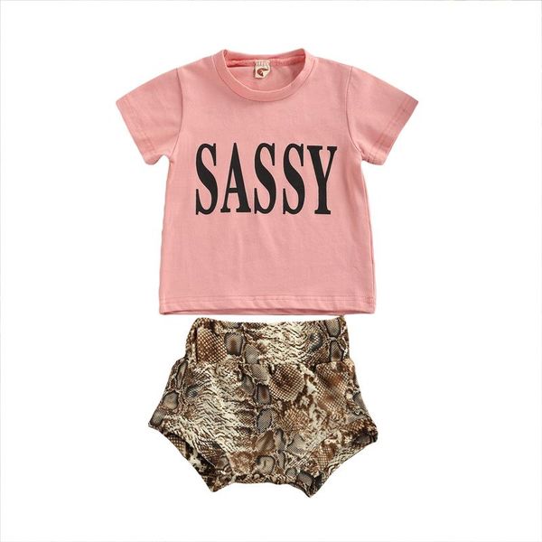

clothing sets 2pcs toddler outfit girls fashion letter print o-neck short sleeves t-shirt + snake high-waist shorts 6 months to 4 years, White
