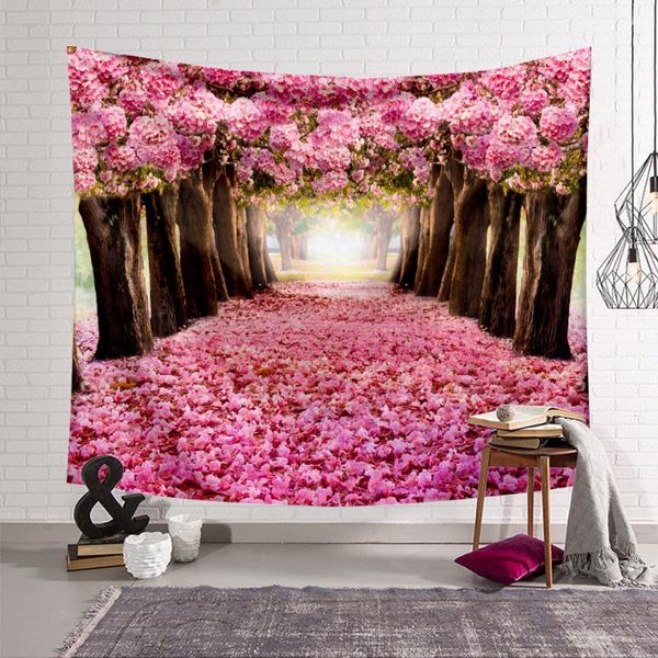 

tapestries flower avenue printing tapestry bedroom living room dormitory wall hanging modern natural beauty washable blanket
