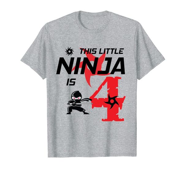 

4th birthday ninja party 4 year old birthday shirt for kids, White;black