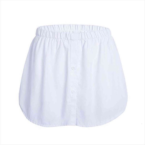 

all match shirts, fake women skirt hem, plus size skirts, stack up inside buttons elastic waist detachable apron, Black