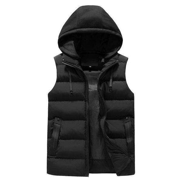 

men's jackets clothes for men korean winter jacket trendy casual down cotton hooded vest size m-4xl, Black;brown