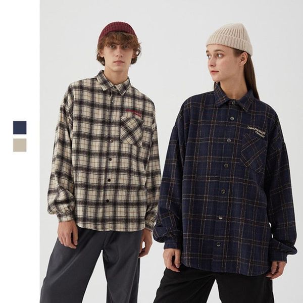 

men plaid shirt 2021 collection long sleeve for male casual style with pocket checked men's shirts, White;black