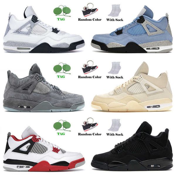 

university blue 4 4s iv jumpman basketball shoes kaws grey black cat white cement mens women taupe haze off trainers sneakers size 13