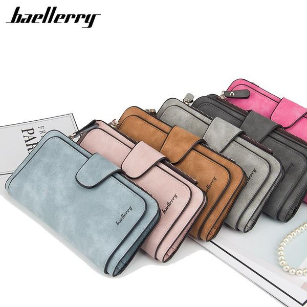 

wallets baellerry women's wallet leather female purse for women coins pocket card holder money bags casual long lady clutch phone, Red;black
