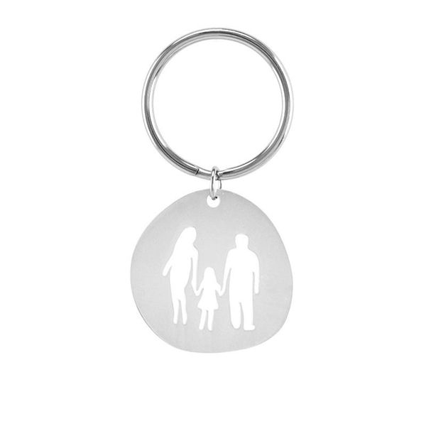 

keychains love family keychain mom dad son daughter gifts stainless steel pendants boys girls mothers fathers, Silver