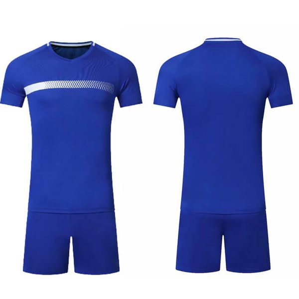 

men's soccer jerseys football sets blank version custom design customize logo diy name number team shirts shorts adult's blue trai