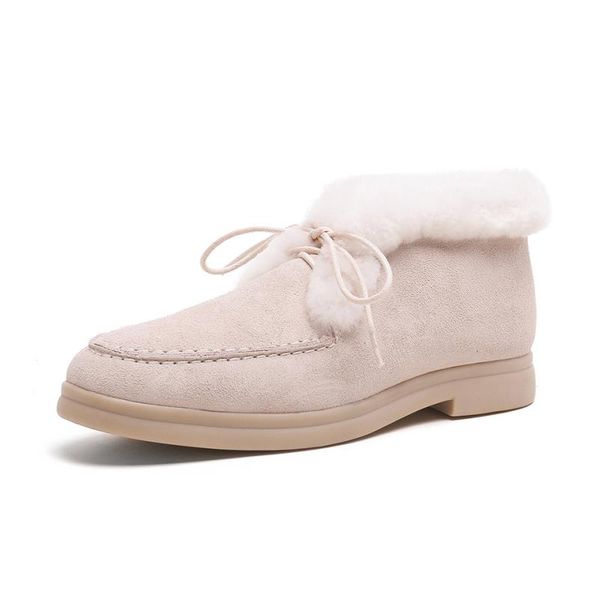 

2022 winter warm shoes women ankle boots concise cow suede round toe shoes low heels working casual footwear size 35-41, Black