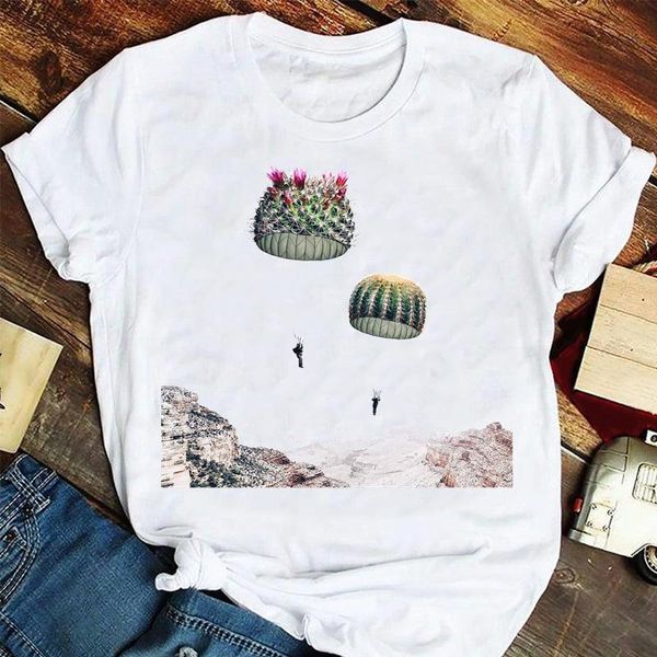 

women's t-shirt women fashion 90s forest short sleeve printing summer tshirts clothes graphic t to2021p lady print female tee, White