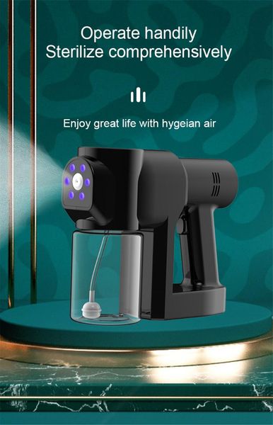 

watering equipments handheld wireless portable usb rechargeable electric blue light atomizing nano sprayer household for office garden