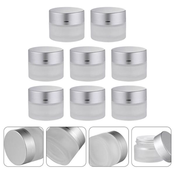 

storage bottles & jars 8pcs 10g glass cream portable cosmetic dispenser refillable
