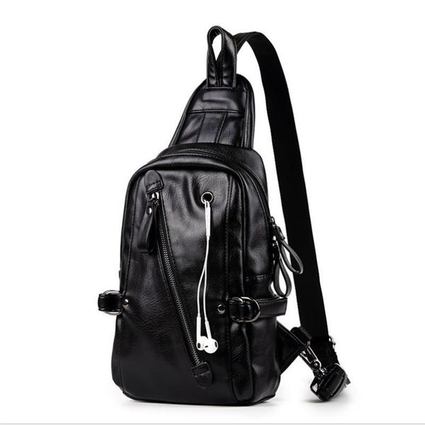 

waist bags 2021 men's sling bag leather mens chest fashion simple travel crossbody for young man messenger