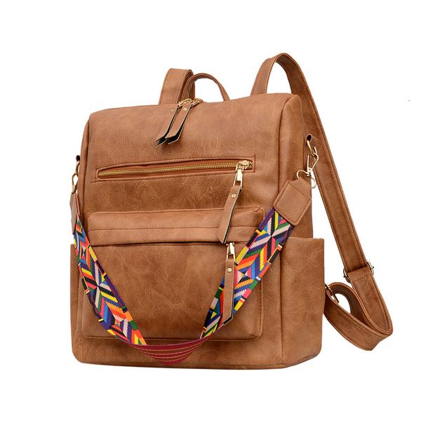 

backpack 2021 pu large capacity travel korean student simple british style
