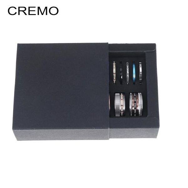 

cluster rings cremo stackable stainless steel ring set interchangeable accessories femme bijoux bague fashion jewelry box, Golden;silver