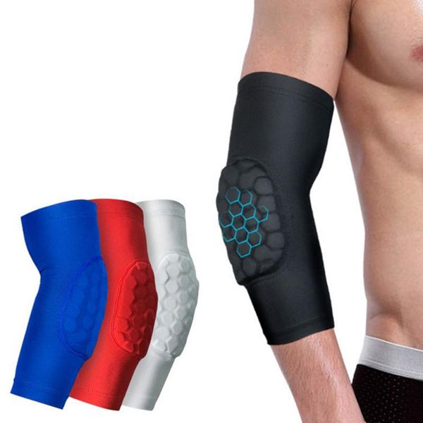 

elbow & knee pads honeycomb anticollisio sleeve elastic cycling running breathable support brace basketball tactical sport safety, Black;gray