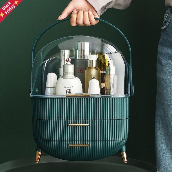

acrylic makeup organizer cosmetics drawer storage box dresser dusproof waterproof large table rack boxes & bins