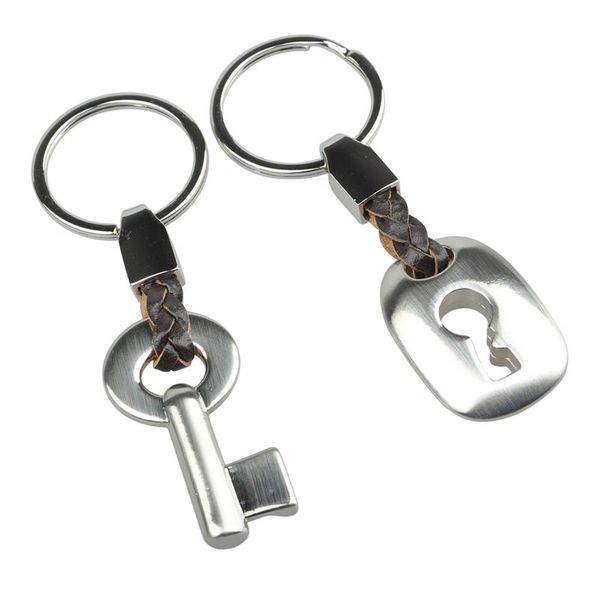 

keychains silver tone stylish alloy lock & key pair keyring keychain