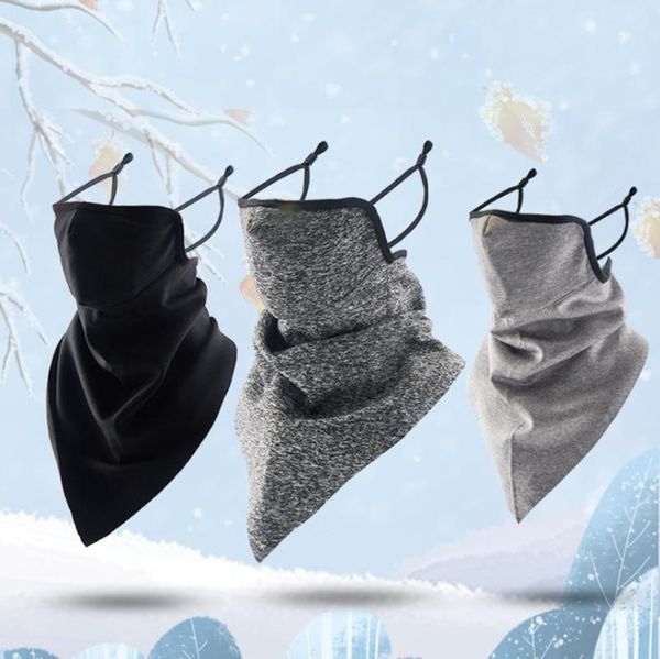 

scarves winter riding mask wind and cold protection triangle scarf anti-smog plus velvet ski warmth face, Blue;gray