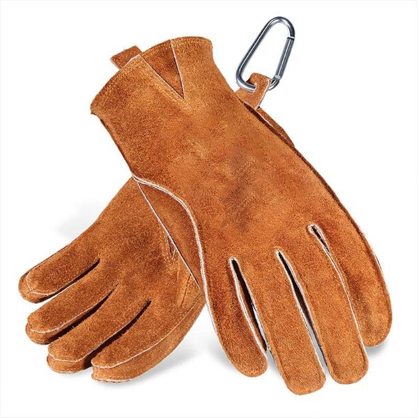 

cycling gloves 1 pair men women faux cow leather welding wear resistant gardening vintage car repair mittens, Black