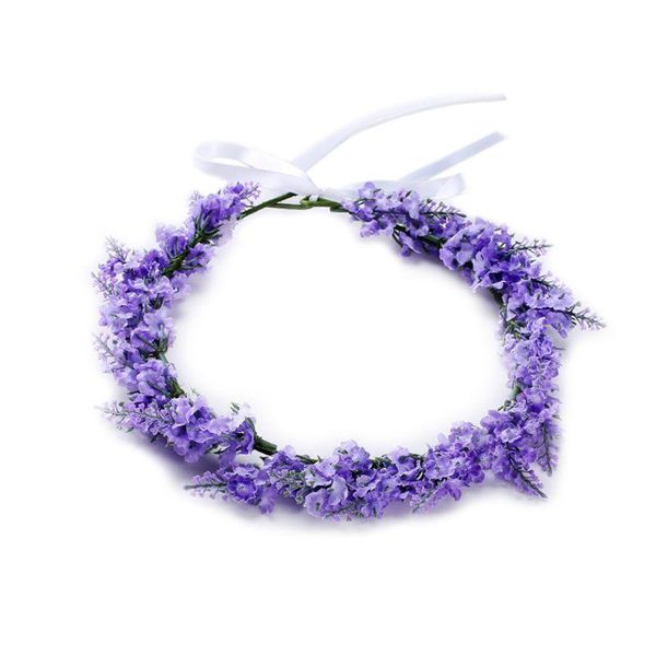 

hair clips & barrettes simulated flower headband lavender floral band garland tiara crown women jewelry headdress decoration fashion dreamli, Golden;silver