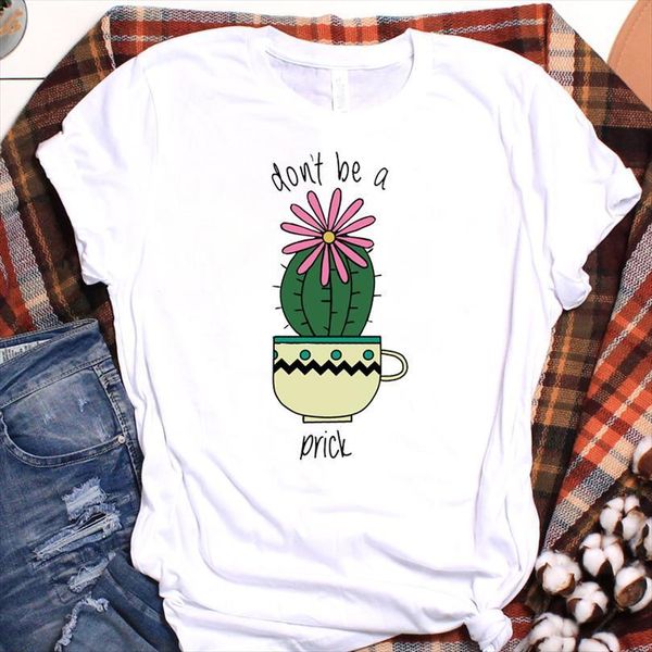 

and women lady cactus floral men t shirt printed ladies short sleeve loose tee female clothes graphic, White;black