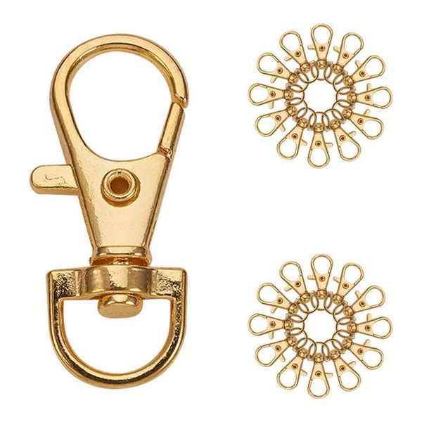 

keychains 50pcs aluminum alloy swivel lobster claw clasps snap hook 35x13mm gold, Silver