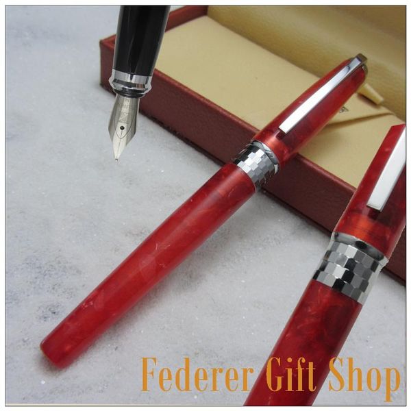 

fuliwen f26 red acrylic case gift fountion pen m nib ink fountain pens