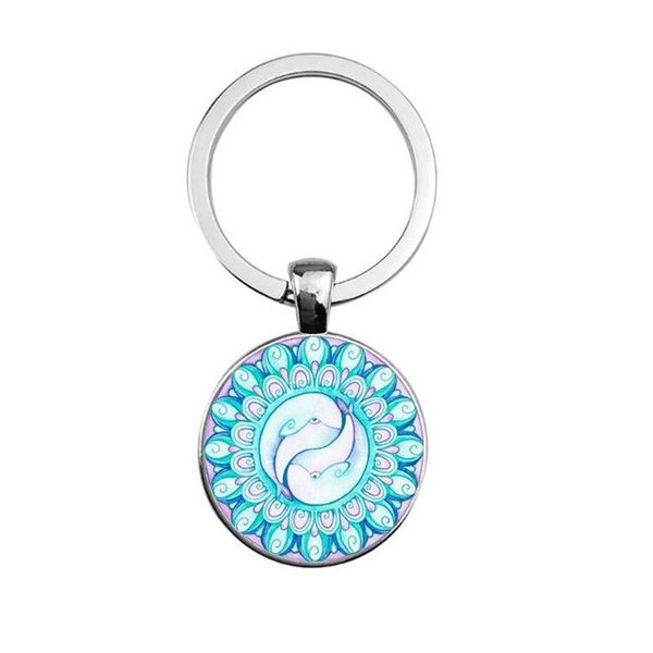 

keychains 2pcs diy time gem mandala pendant keychain~, Silver