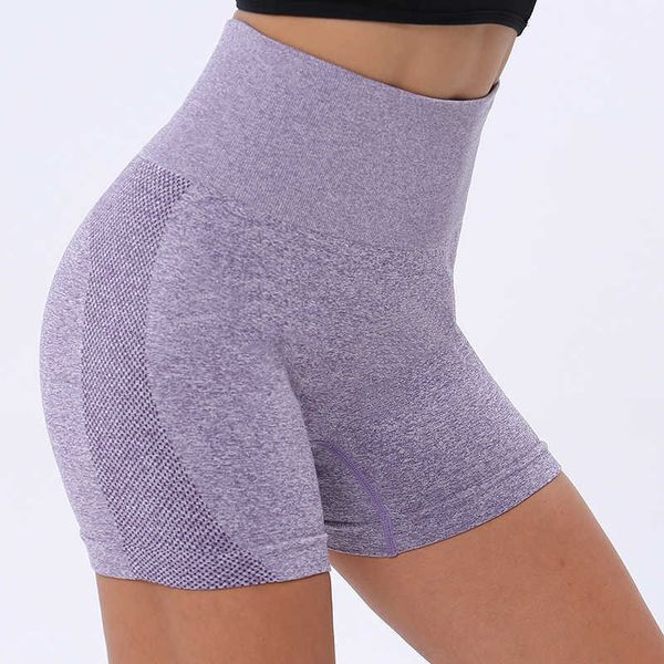 Pantaloncini sportivi senza cuciture Donna Push Up Pantaloncini fitness a vita alta Pantaloncini corti da allenamento femminili Dropship 210611