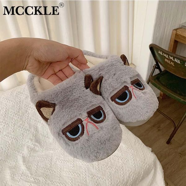 

women slippers warm cute winter shoes home cat plush flats casual fashion indoor ladies footwear bedroom woman shoe, Black
