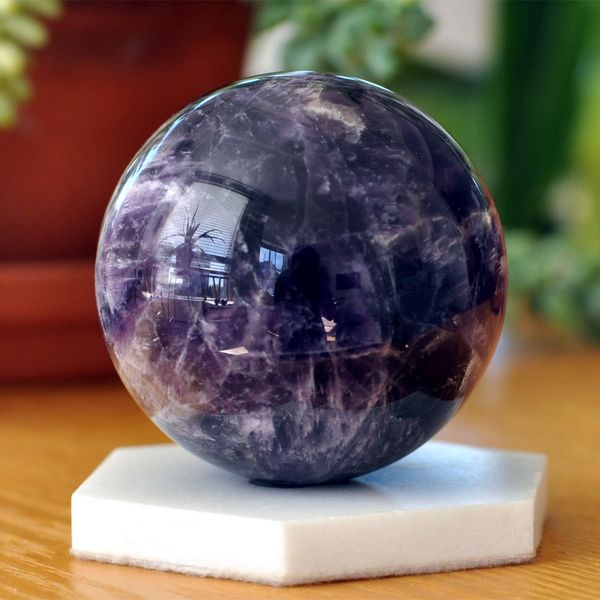 Groovy Galactic Dream Ametista Cristal Bola De Energia Alta Intenção Cura Gemstone Esfera Decoração