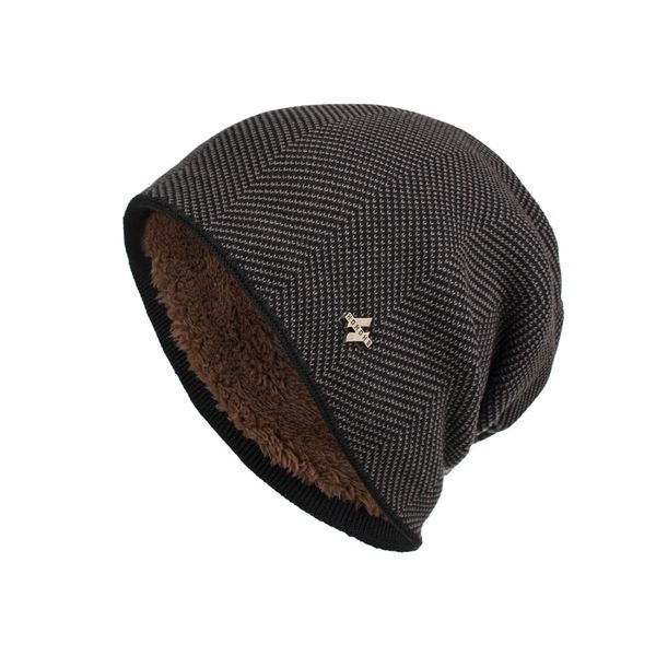 

autumn winter new style h label head cap thickened knitting caps, Blue;gray